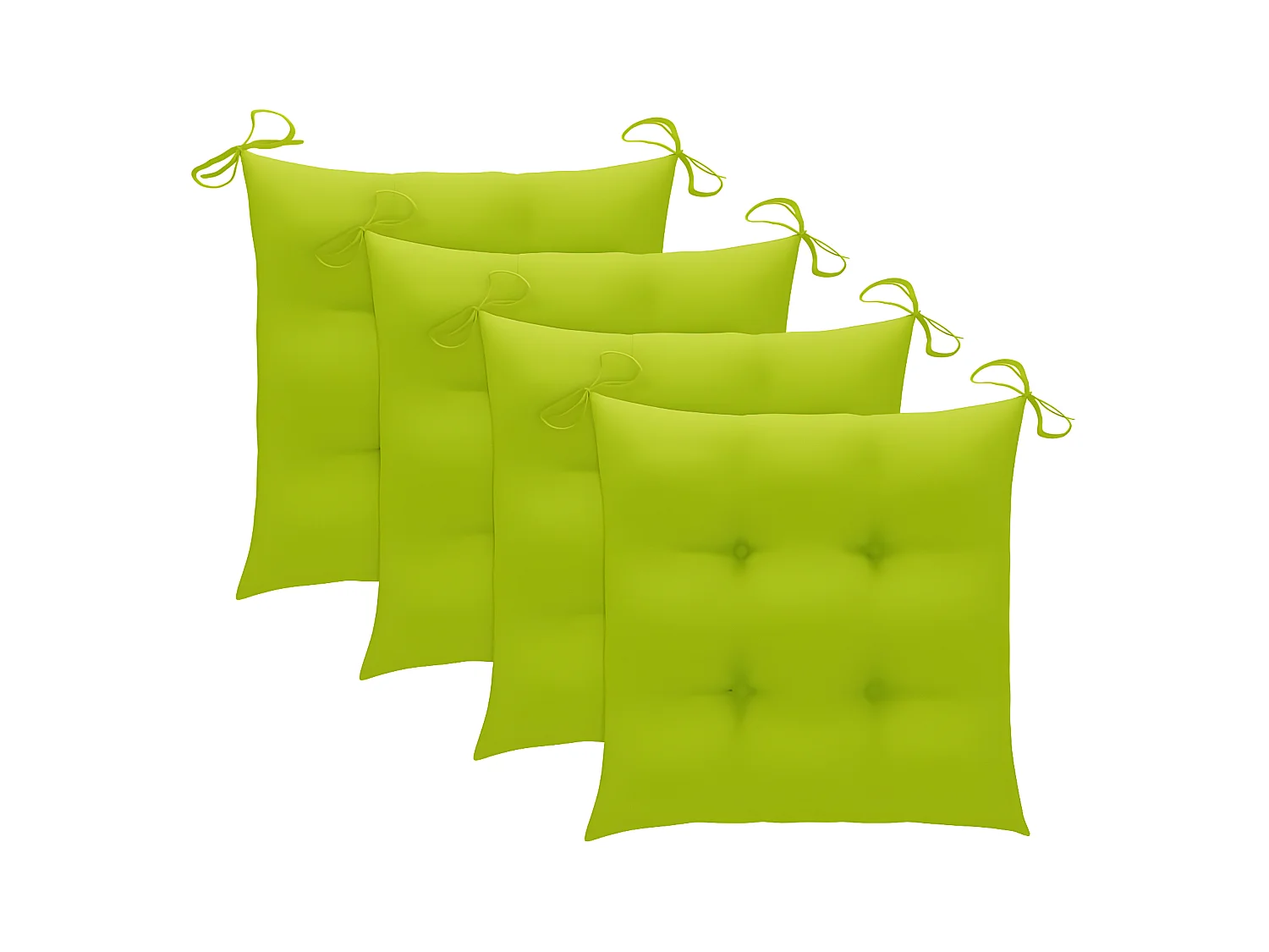 Lot de 3 Chaises de jardin avec coussins vert vif Bois de teck FR89278