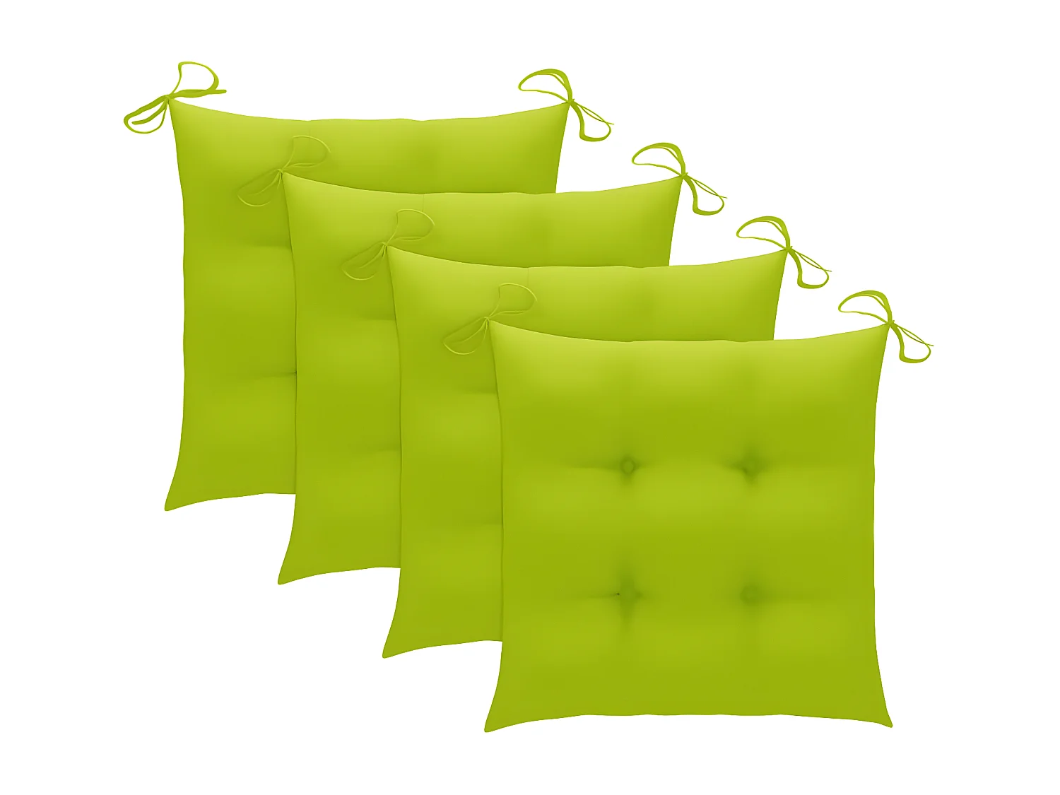 Lot de 3 Chaises de jardin avec coussins vert vif Bois de teck FR89278