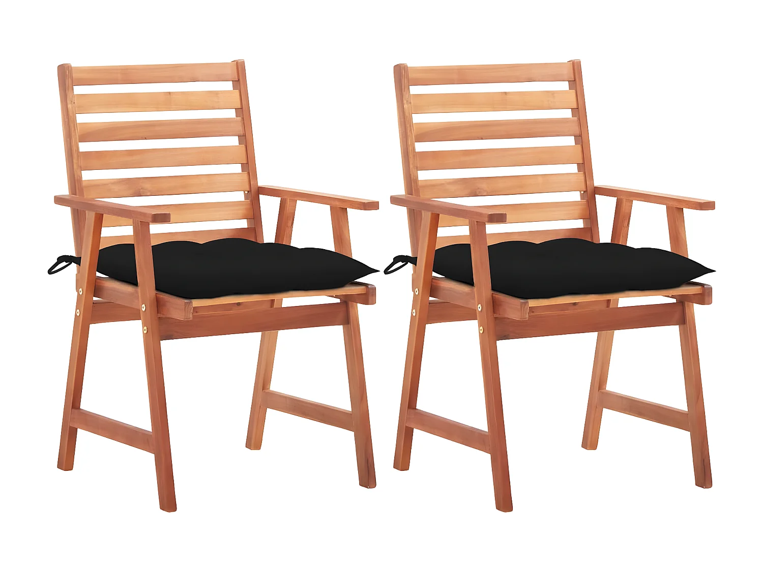 Cadeiras de jantar p/ jardim 2 pcs c/ almofadões acácia maciça PT257462