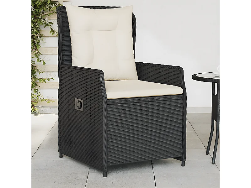 Tuinstoelen 2 st verstelbaar poly rattan zwart BE151434