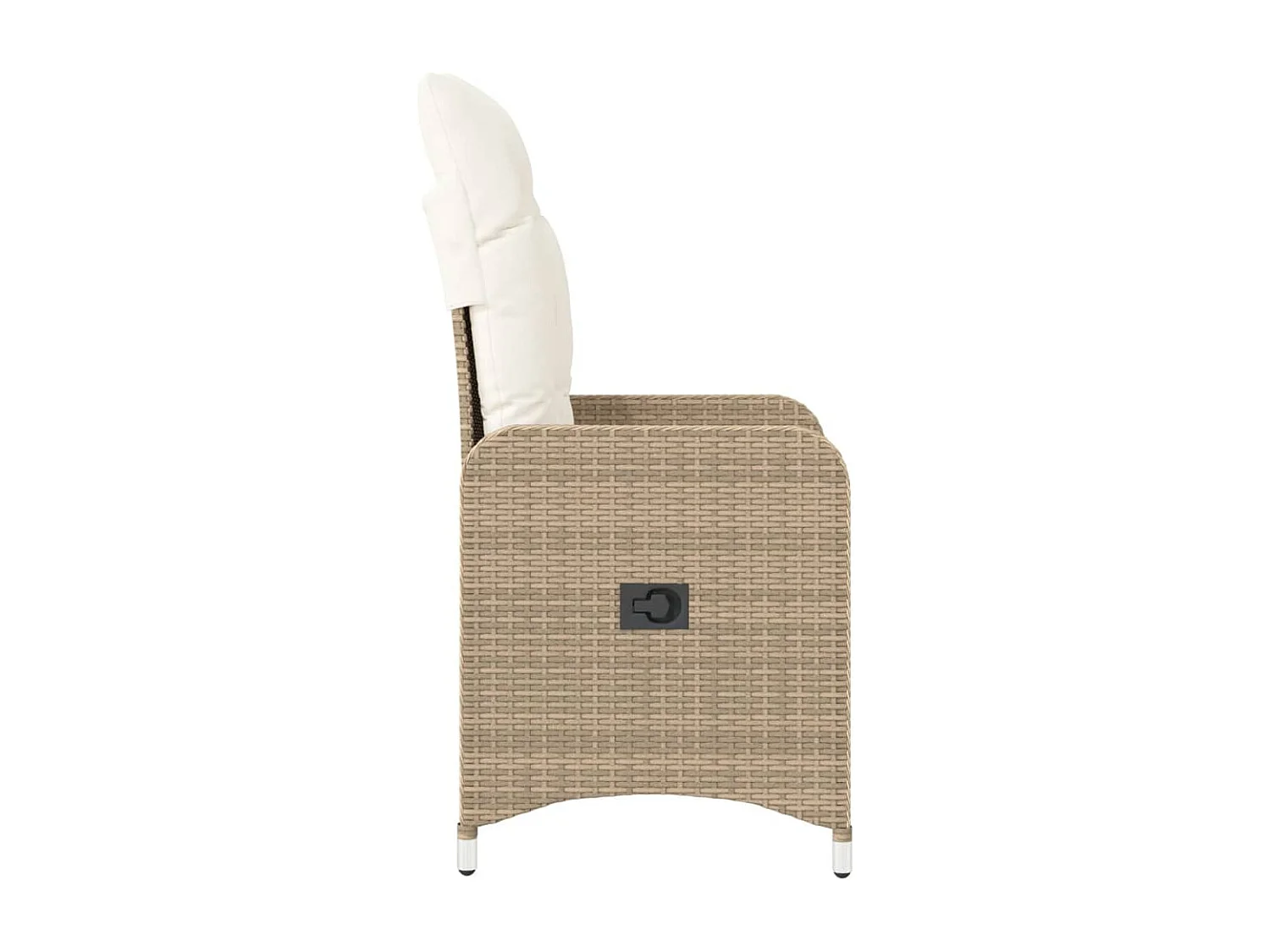 Tuinstoelen 2 st verstelbaar met kussens poly rattan beige BE683690