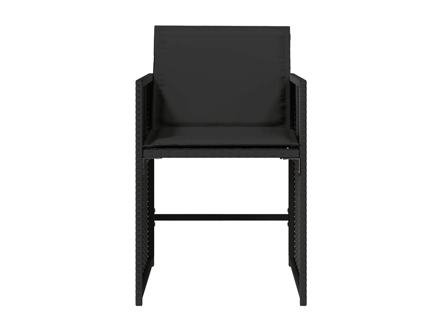 Lot de 4 Chaises de jardin avec coussins noir résine tressée FR91258