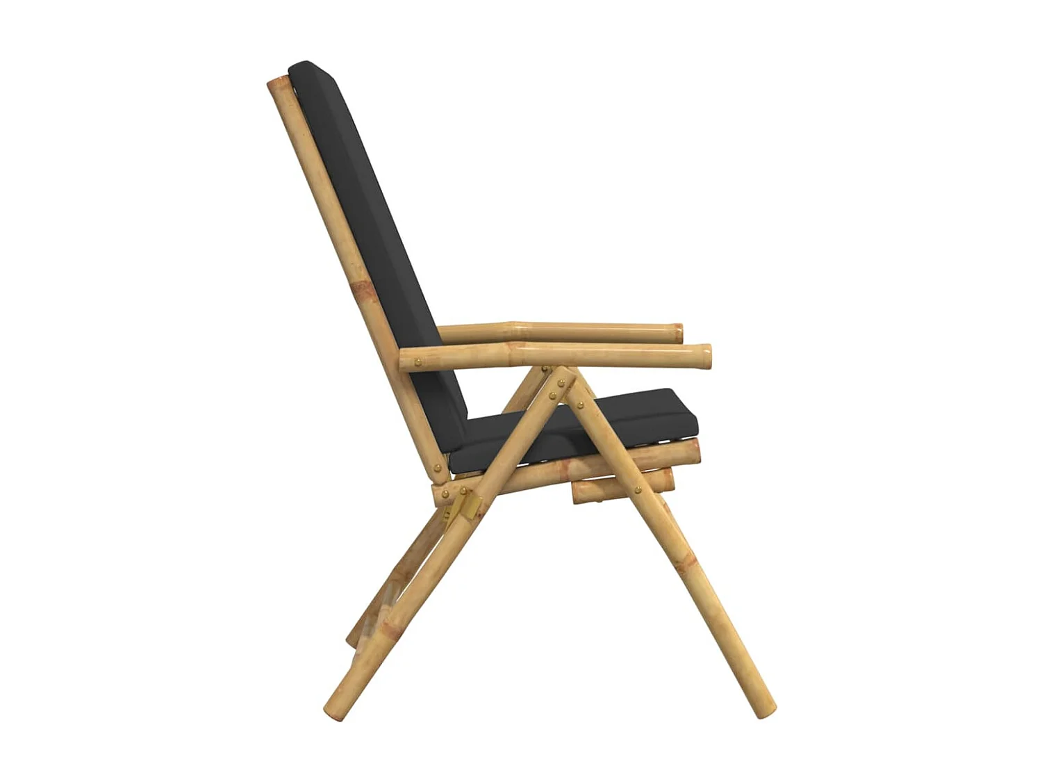 Lot de 4 Chaises de bistro pliantes coussins gris foncé bambou FR32501