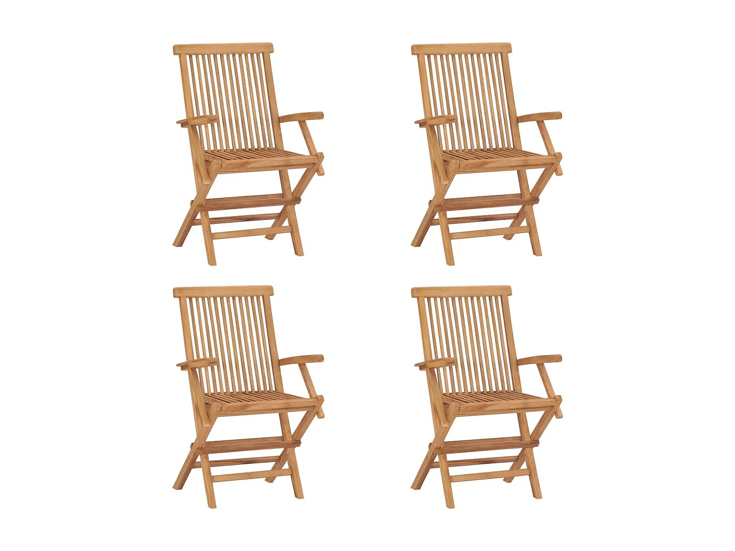 Tuinstoelen 4 st inklapbaar massief teakhout BE334801