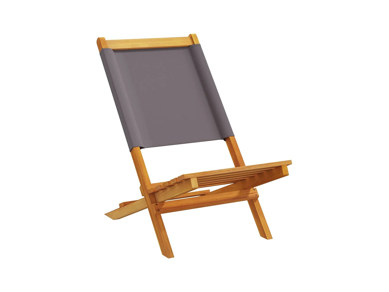 Lot de 6 Chaises de jardin pliantes tissu et bois massif FR56953