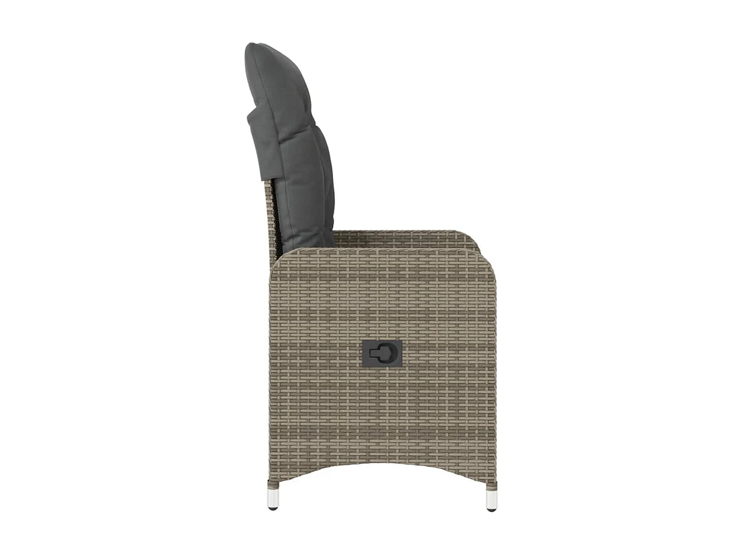 Lot de 2 Chaises inclinables de jardin et coussins gris rotin FR50271