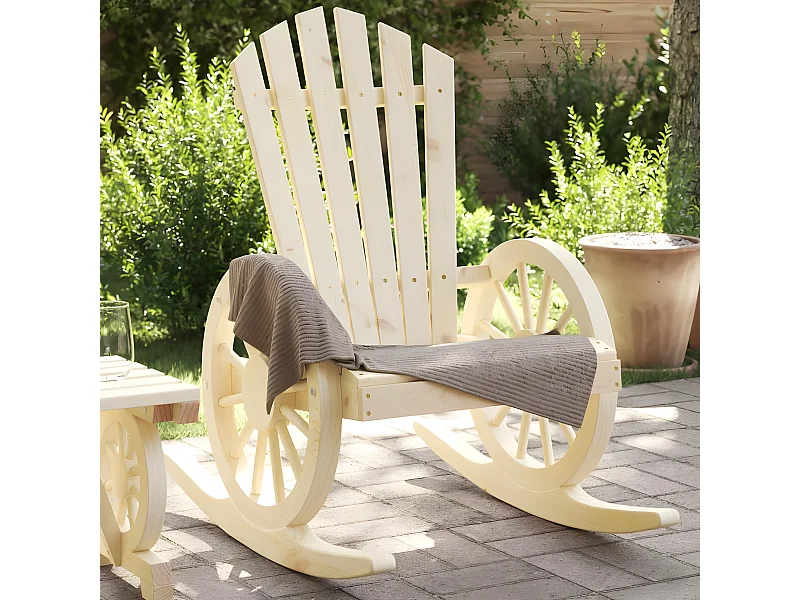 Juego de 2 Sillas mecedoras Adirondack madera maciza de abeto ES299594