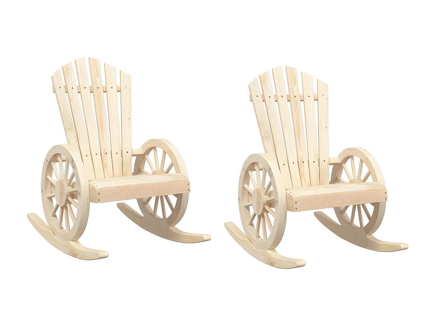 Juego de 2 Sillas mecedoras Adirondack madera maciza de abeto ES299594