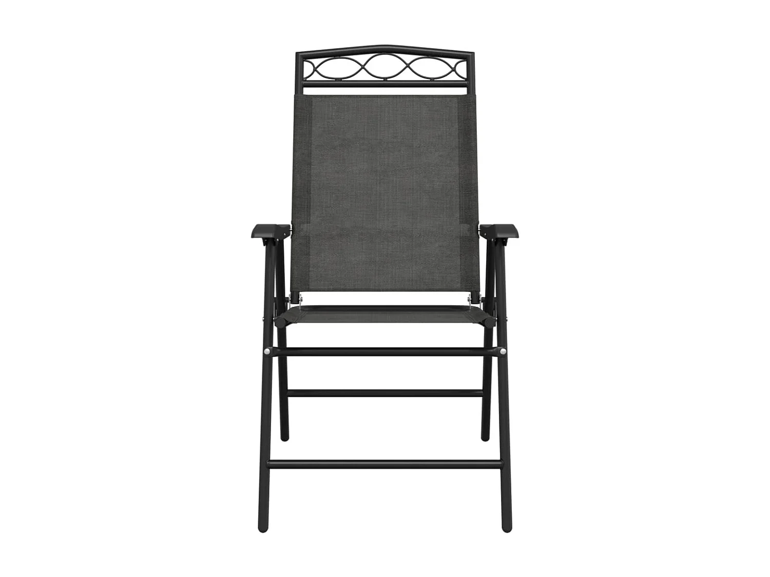 Juego de 4 Sillas de jardín plegables acero y textileno gris melange ES469211