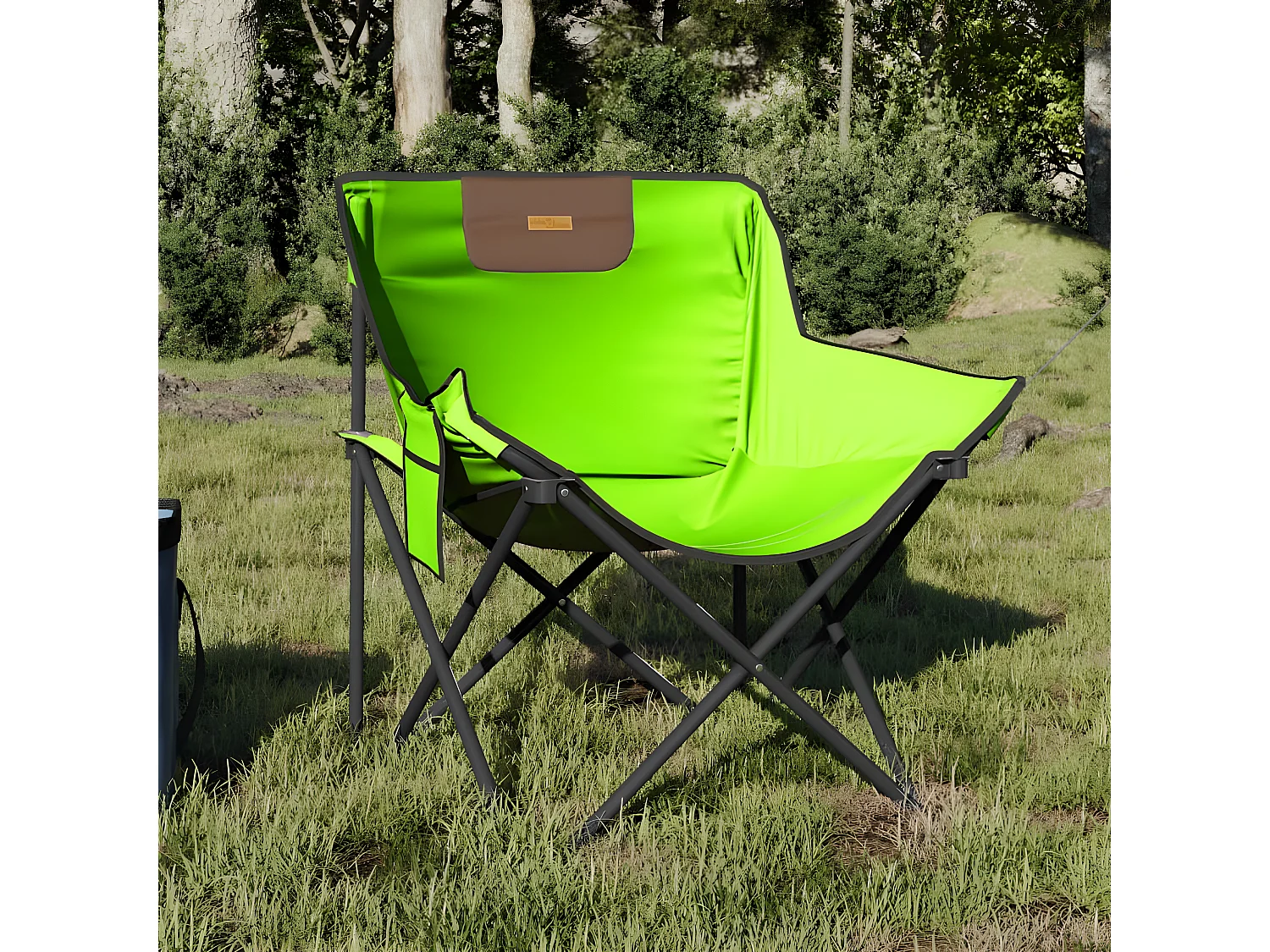 Cadeiras de campismo com bolso dobráveis 2 pcs verde PT489063