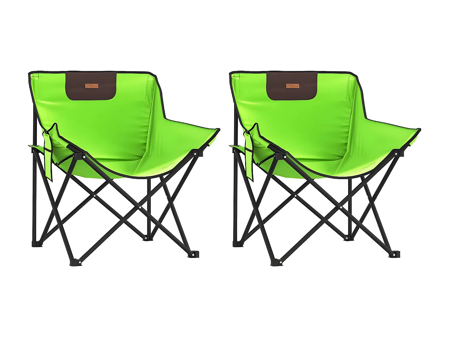 Cadeiras de campismo com bolso dobráveis 2 pcs verde PT489063