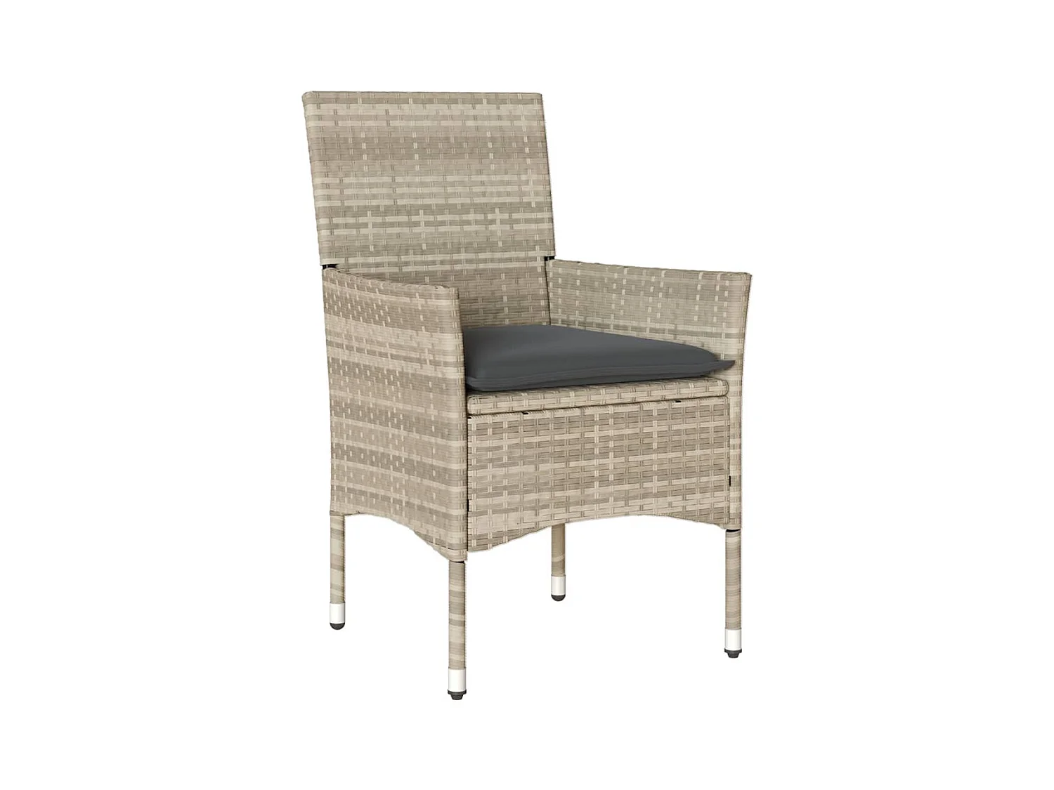 Lot de 2 Chaises de jardin coussins gris clair résine tressée FR11004