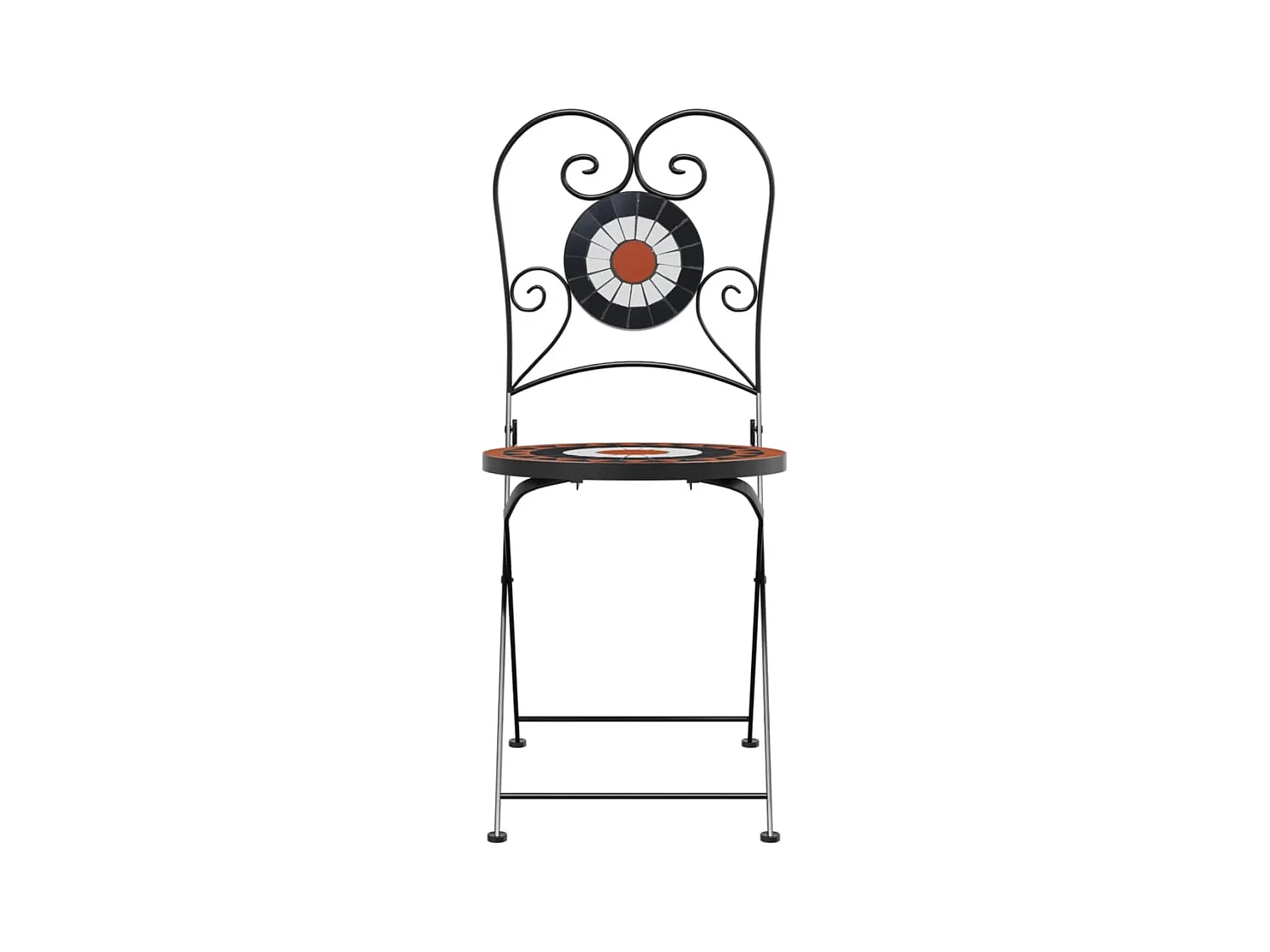 Lot de 2 Chaises de bistro pliables terre cuite et blanc céramique FR32312