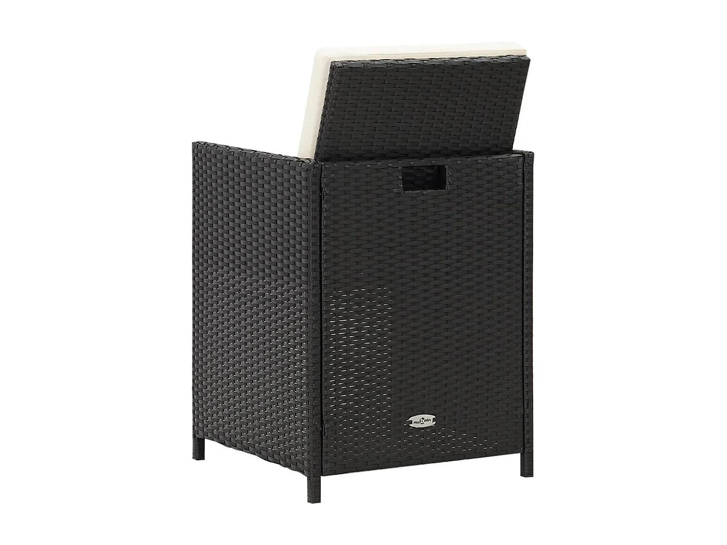 Cadeiras de jantar p/ jardim com almofadões 4 pcs vime PE preto PT275056