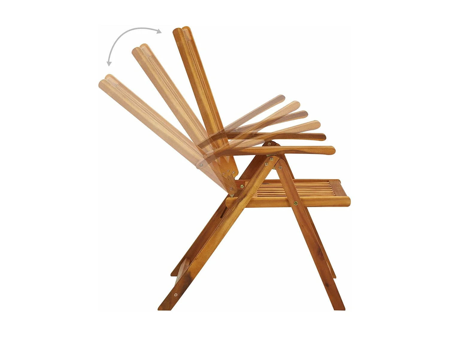 Juego de 2 Sillas de jardín reclinables madera maciza acacia cojines ES841534