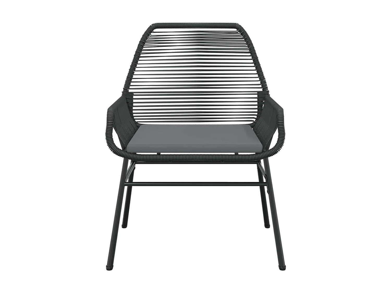 Lot de 2 Chaises de jardin avec coussins noir résine tressée FR60131