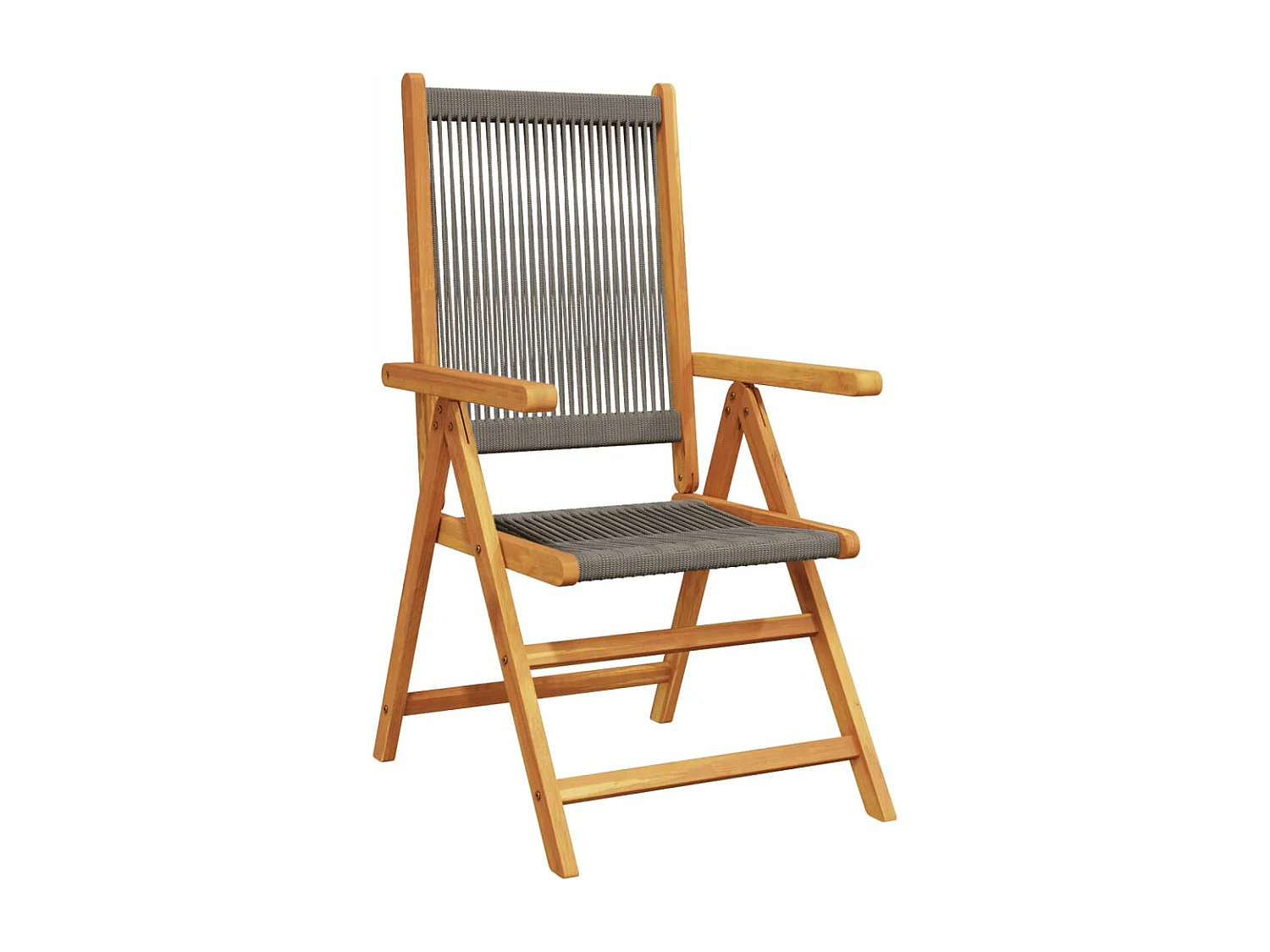 Lot de 4 Chaises inclinables de jardin gris bois massif acacia FR60098