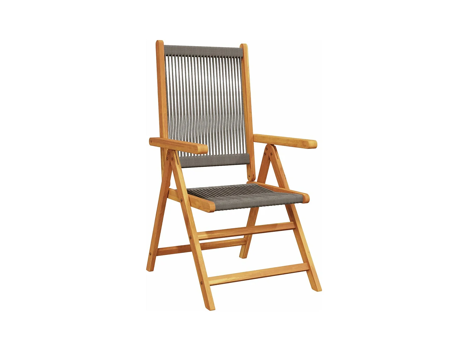 Lot de 4 Chaises inclinables de jardin gris bois massif acacia FR60098