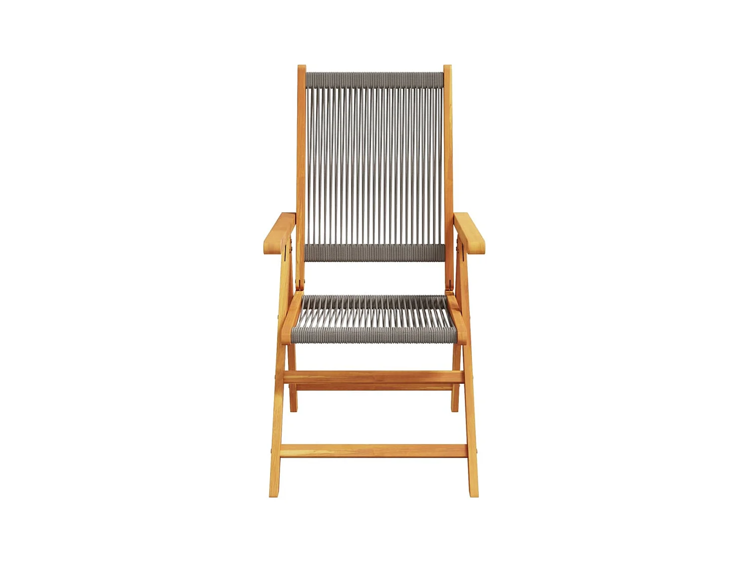 Lot de 4 Chaises inclinables de jardin gris bois massif acacia FR60098