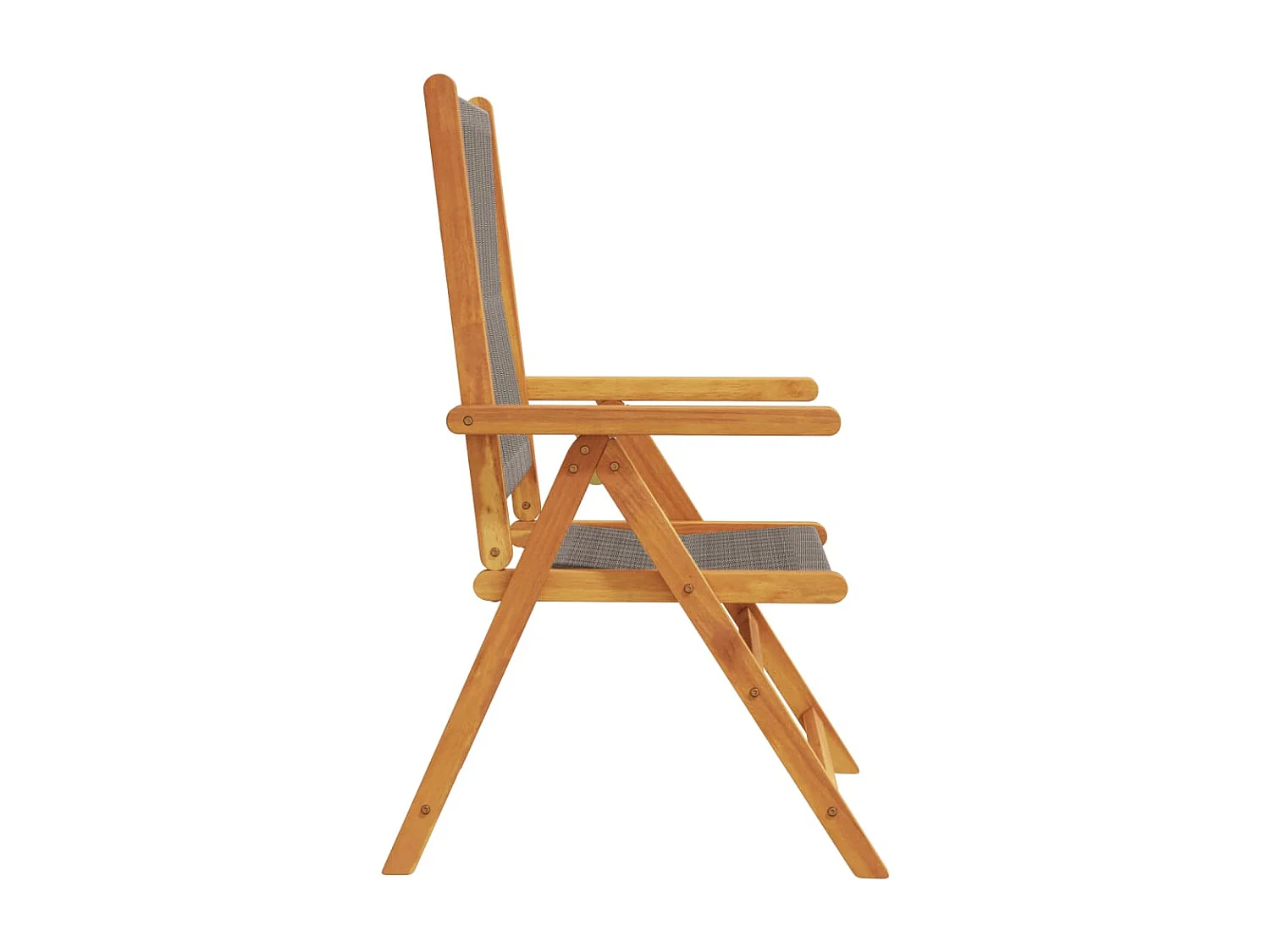 Lot de 4 Chaises inclinables de jardin gris bois massif acacia FR60098