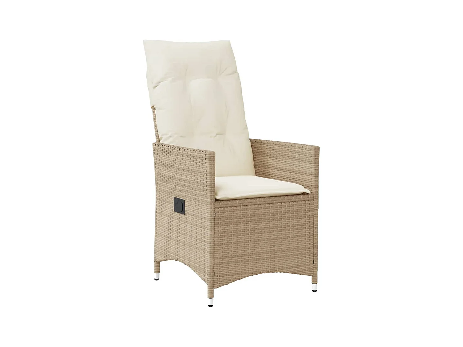 Lot de 2 Chaises inclinables de jardin et coussins beige rotin FR85211
