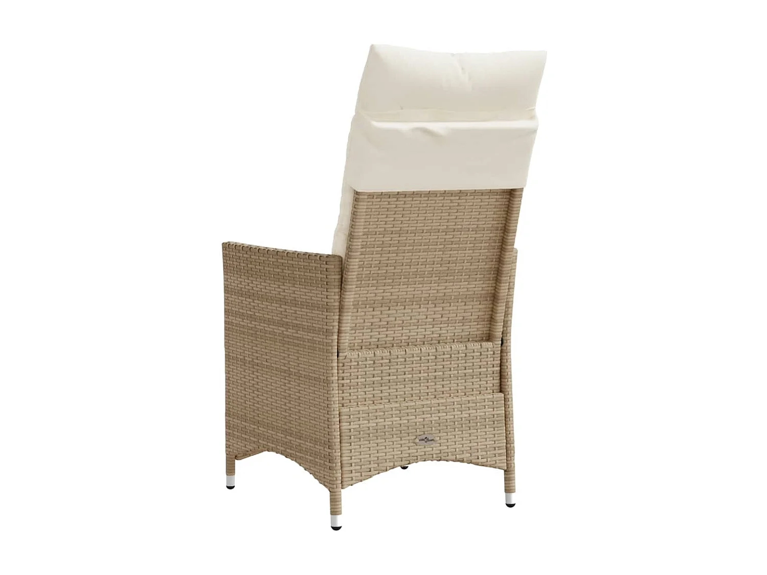 Tuinstoelen 2 st verstelbaar met kussens poly rattan beige BE636907