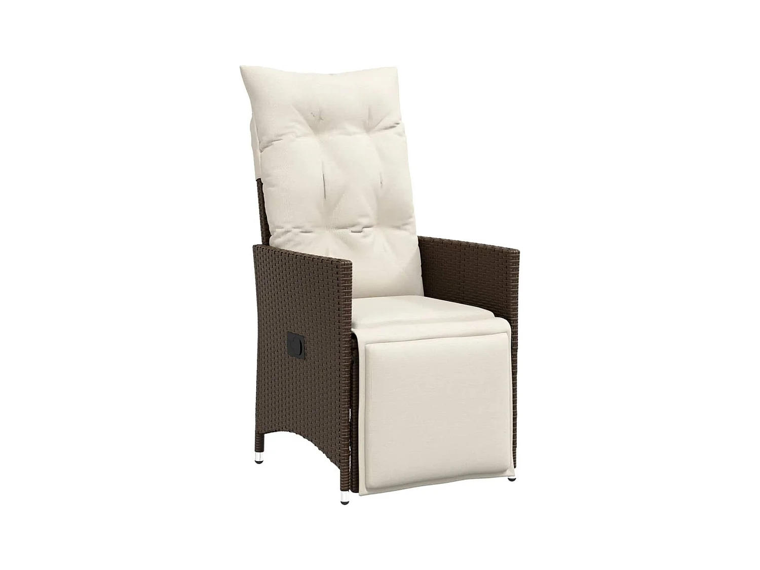 Lot de 2 Chaises inclinables de jardin et coussins marron rotin FR97840