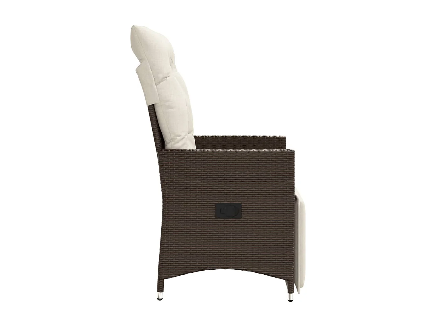 Tuinstoelen 2 st verstelbaar met kussens poly rattan bruin BE871795