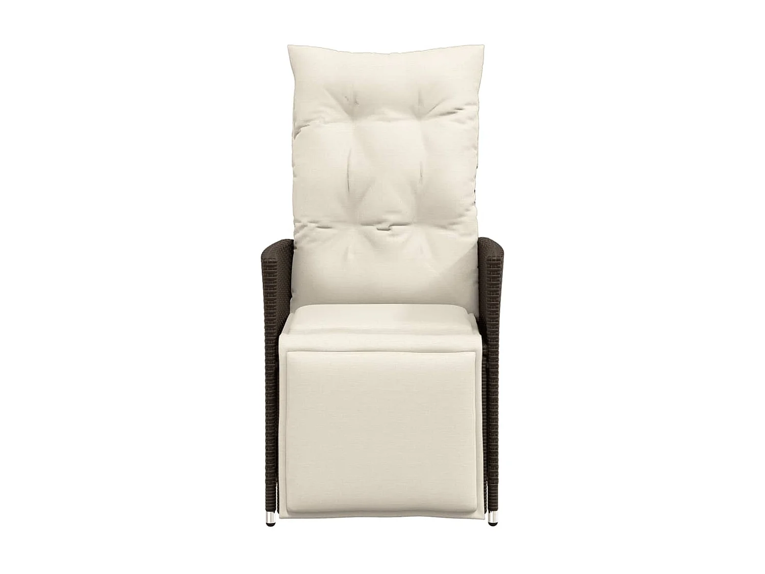 Tuinstoelen 2 st verstelbaar met kussens poly rattan bruin BE871795