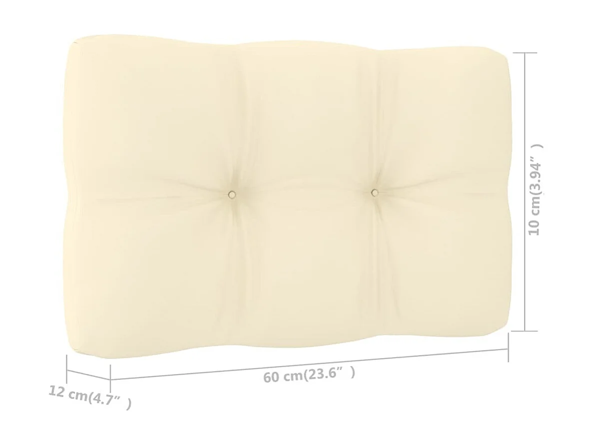 Chaise de jardin avec coussins crème Bois de pin imprégné FR45485