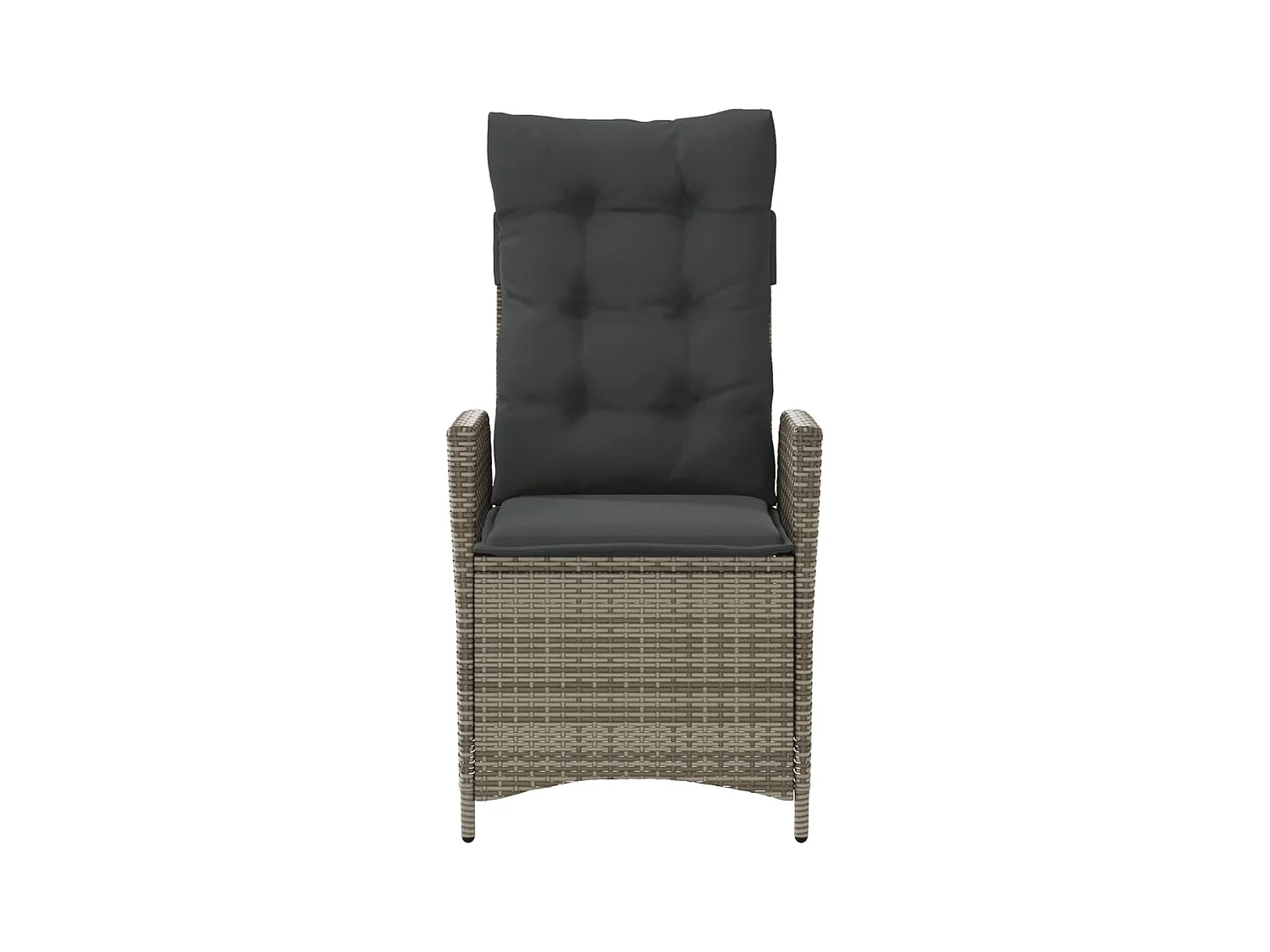Lot de 2 Chaises inclinables de jardin et coussins gris rotin FR41062