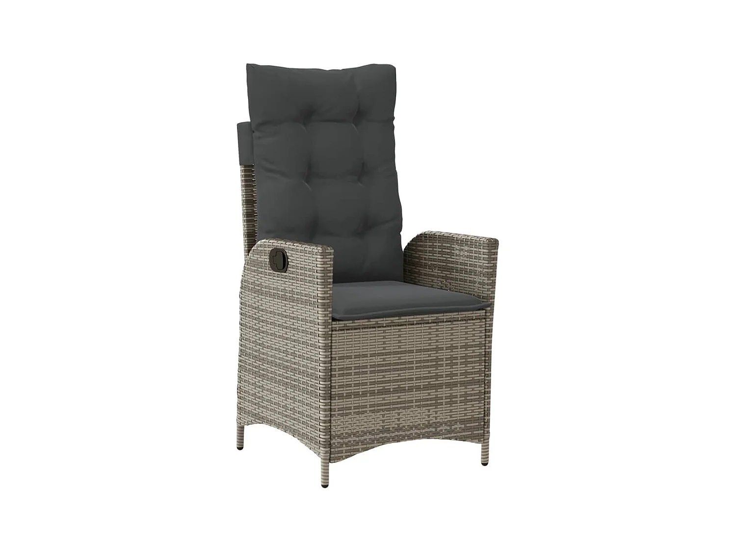 Lot de 2 Chaises inclinables de jardin et coussins gris rotin FR41062