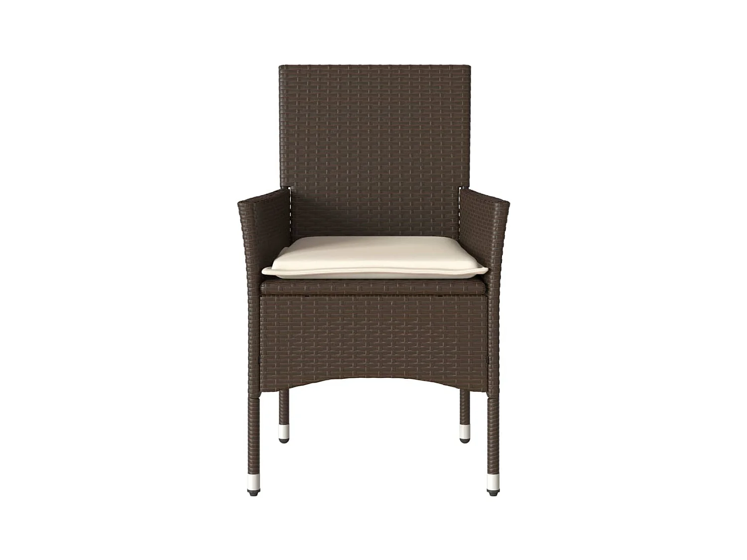 Lot de 2 Chaises de jardin avec coussins marron résine tressée FR23152