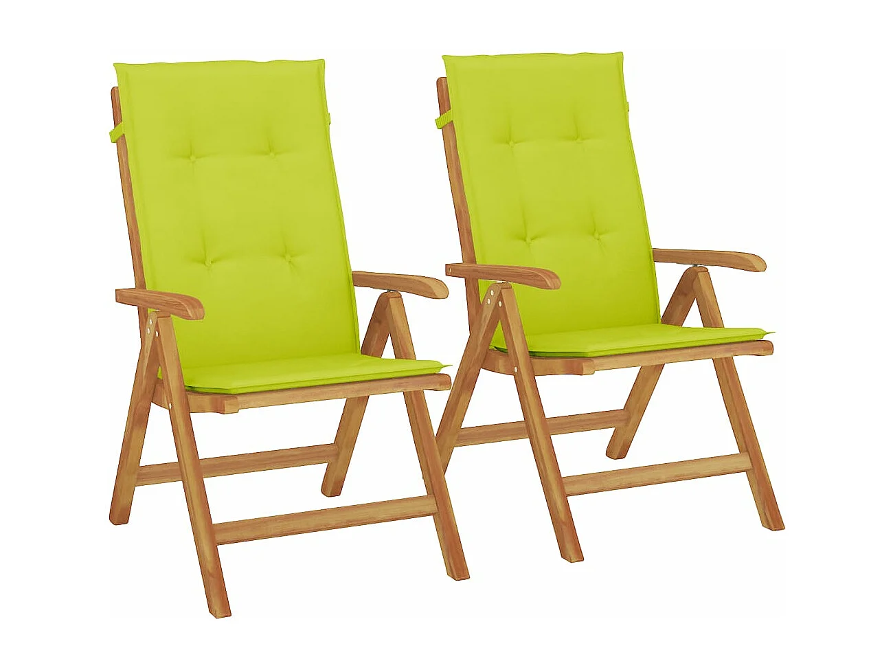 Cadeiras de jardim reclináveis c/ almofadões 2 pcs teca maciça PT130153