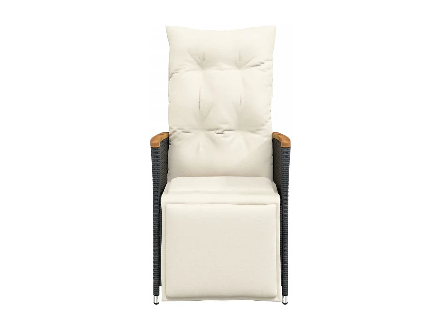 Juego de 2 Sillones reclinable jardín cojines ratán sintético negro ES312544