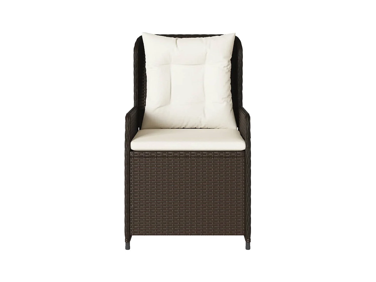 Lot de 2 Chaises inclinables de jardin marron résine tressée FR44732