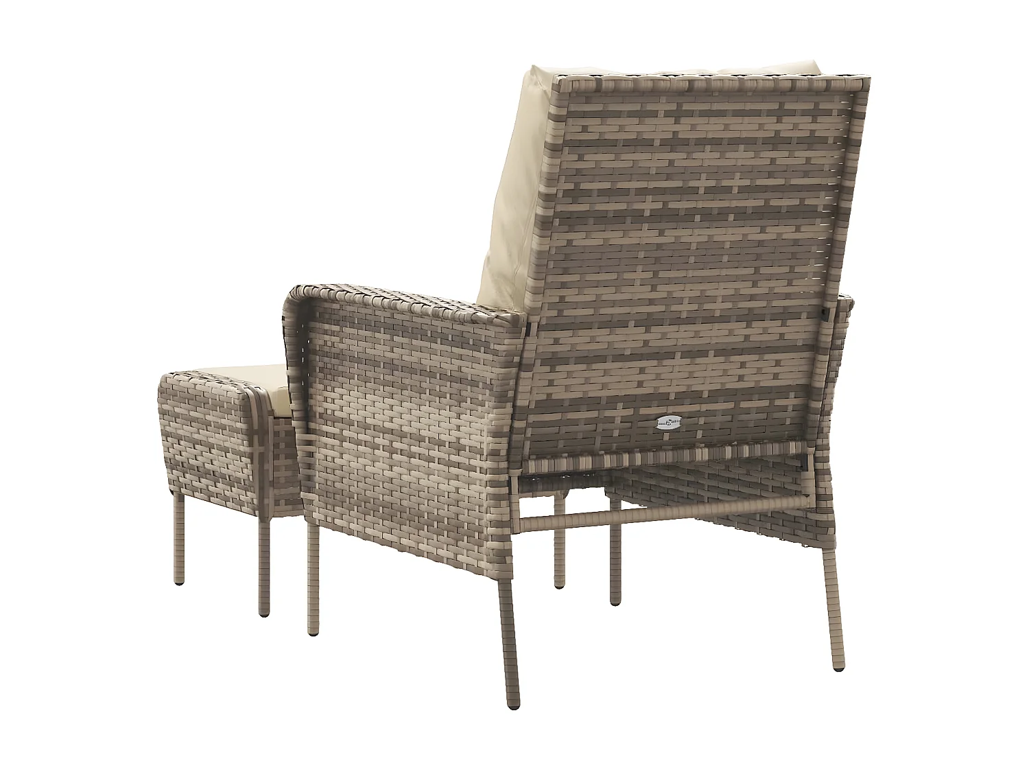 Chaise de jardin avec tabouret marron clair résine tressée FR71327