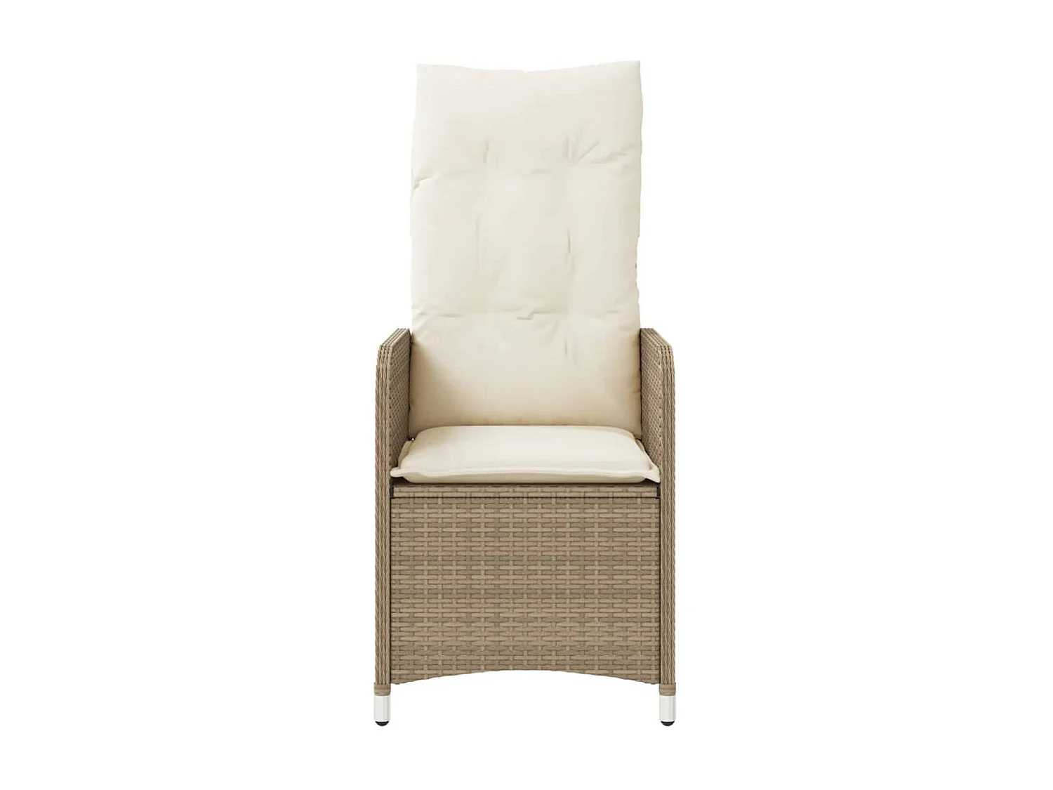 Lot de 2 Chaises inclinables de jardin avec table beige rotin FR83091