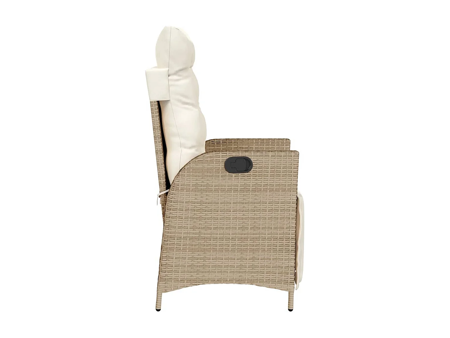 Chaise inclinable de jardin et repose-pied beige résine tressée FR93170