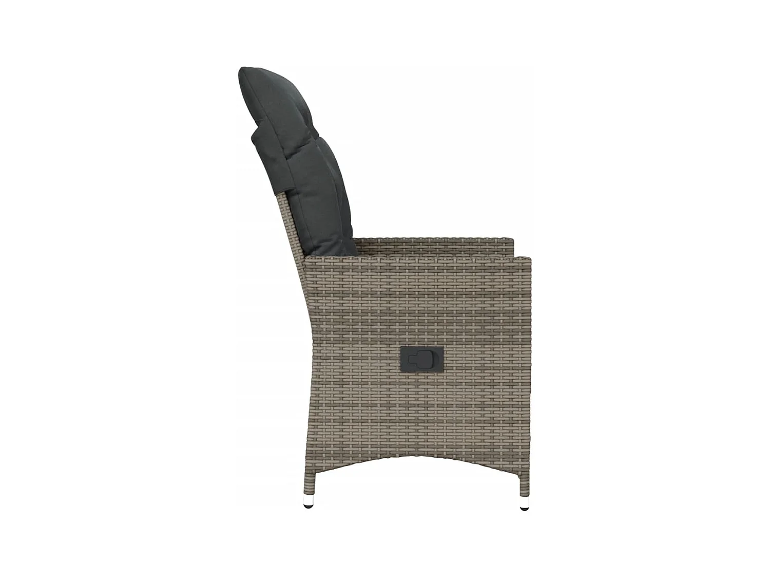 Lot de 2 Chaises inclinables de jardin et coussins gris rotin FR86042