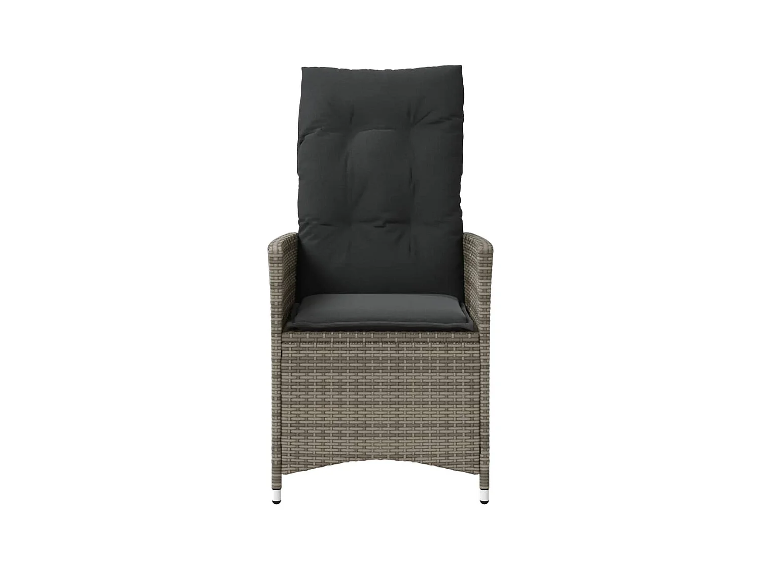 Lot de 2 Chaises inclinables de jardin et coussins gris rotin FR86042