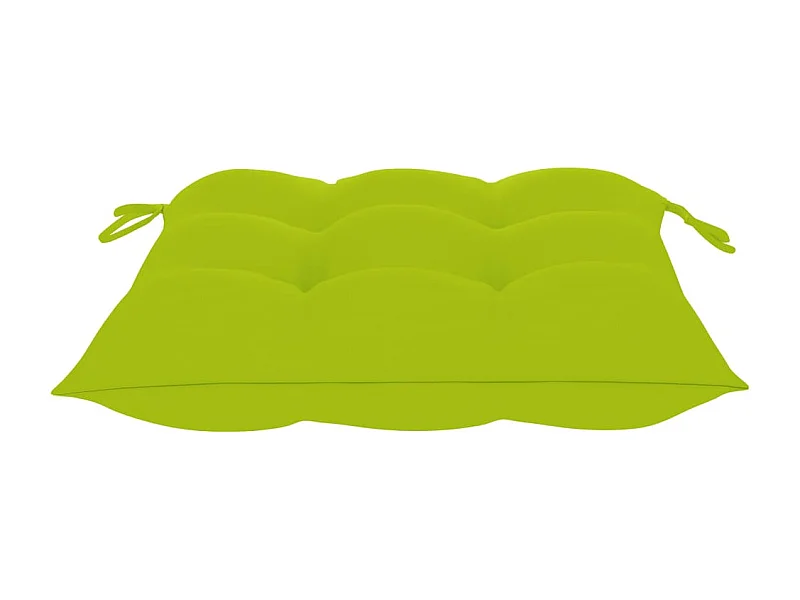 Chaise à bascule avec coussin vert vif Bois de teck solide FR31447