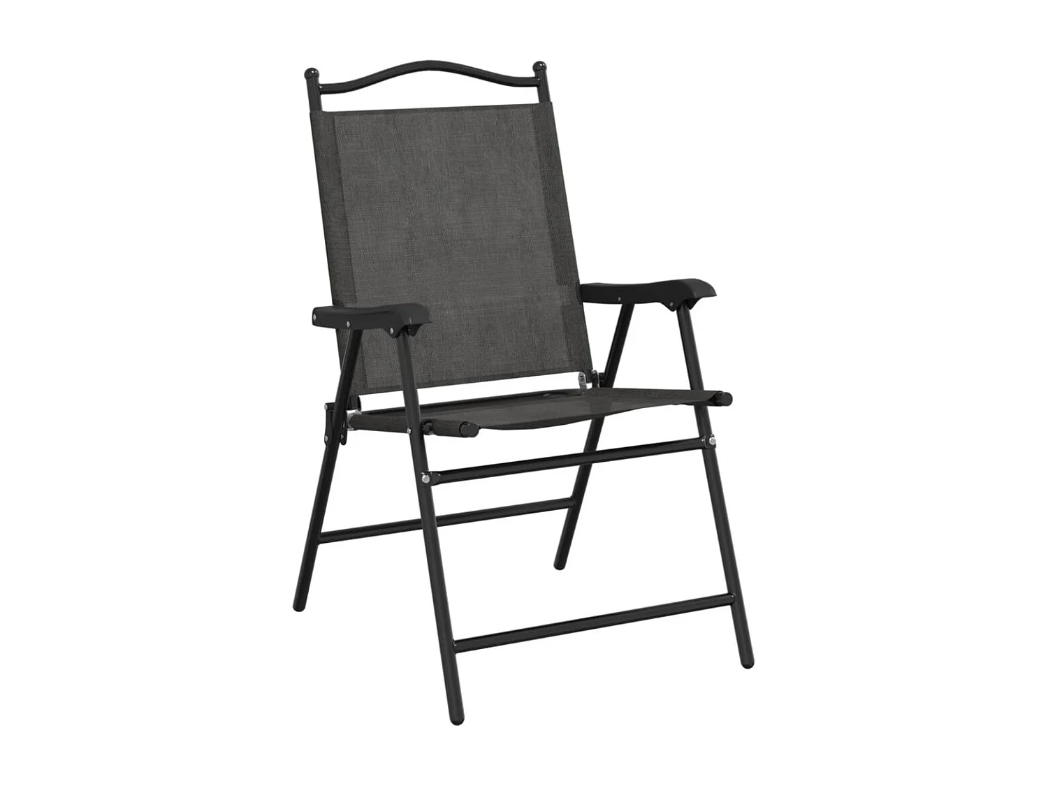 Juego de 4 Sillas de jardín plegables acero y textileno gris melange ES287143