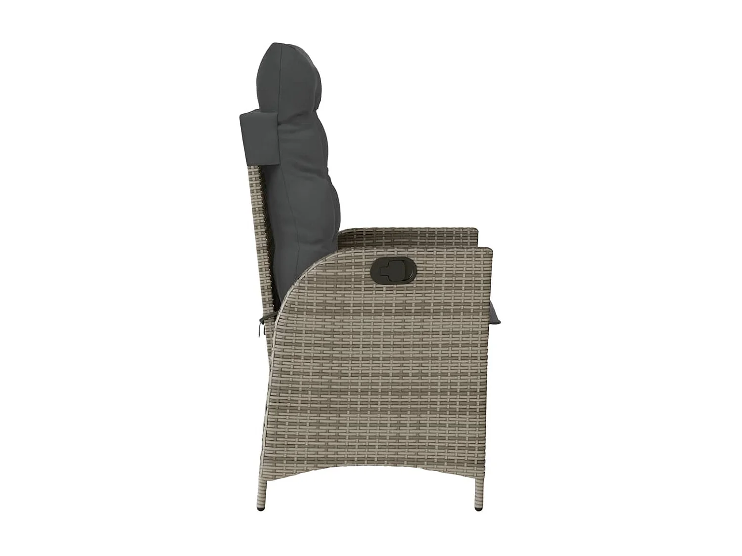 Chaise inclinable de jardin avec coussins gris résine tressée FR43833