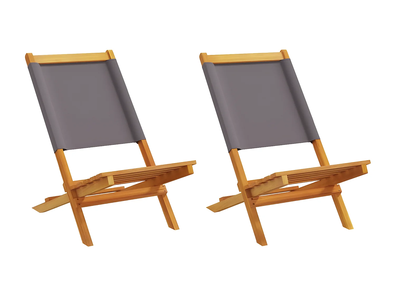 Tuinstoelen 2 st inklapbaar acaciahout en stof antracietkleurig BE515715