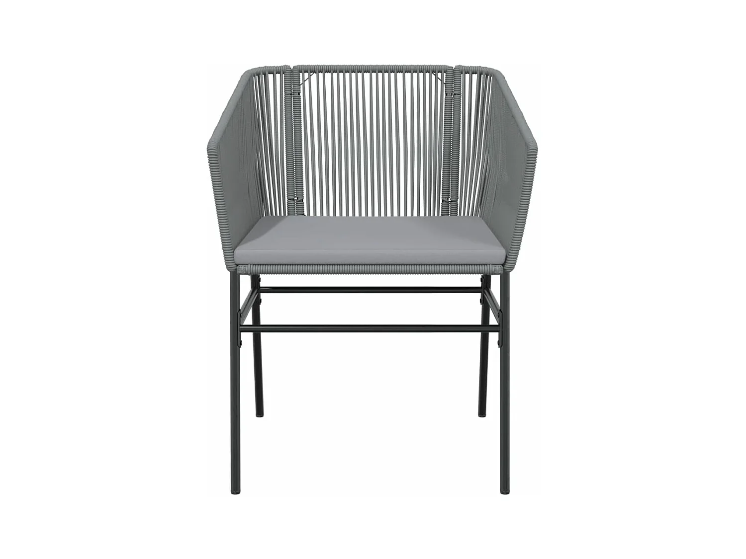 Lot de 2 Chaises de jardin avec coussins gris résine tressée FR63404