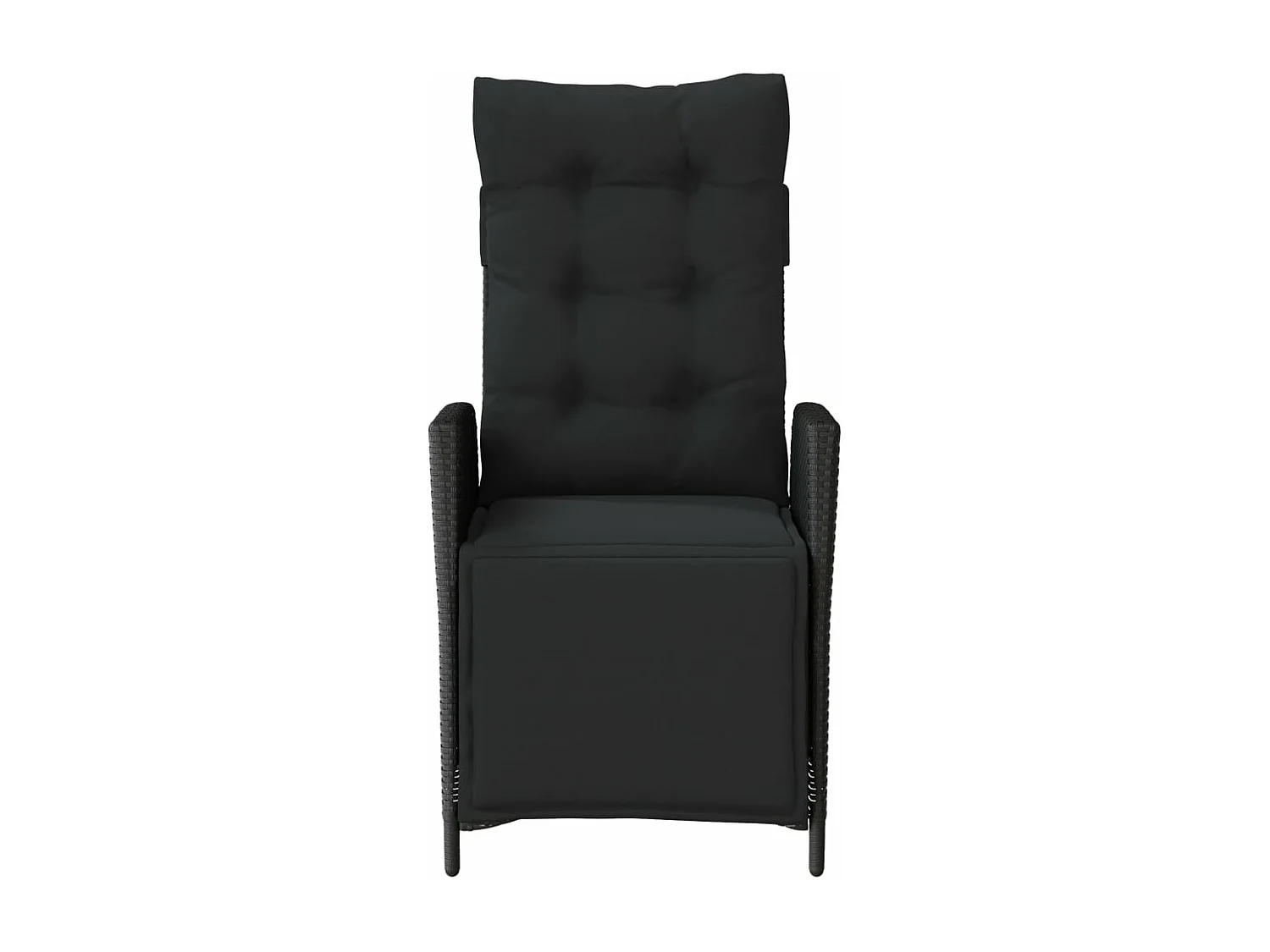 Lot de 2 Chaises inclinables de jardin repose-pied noir rotin FR98670