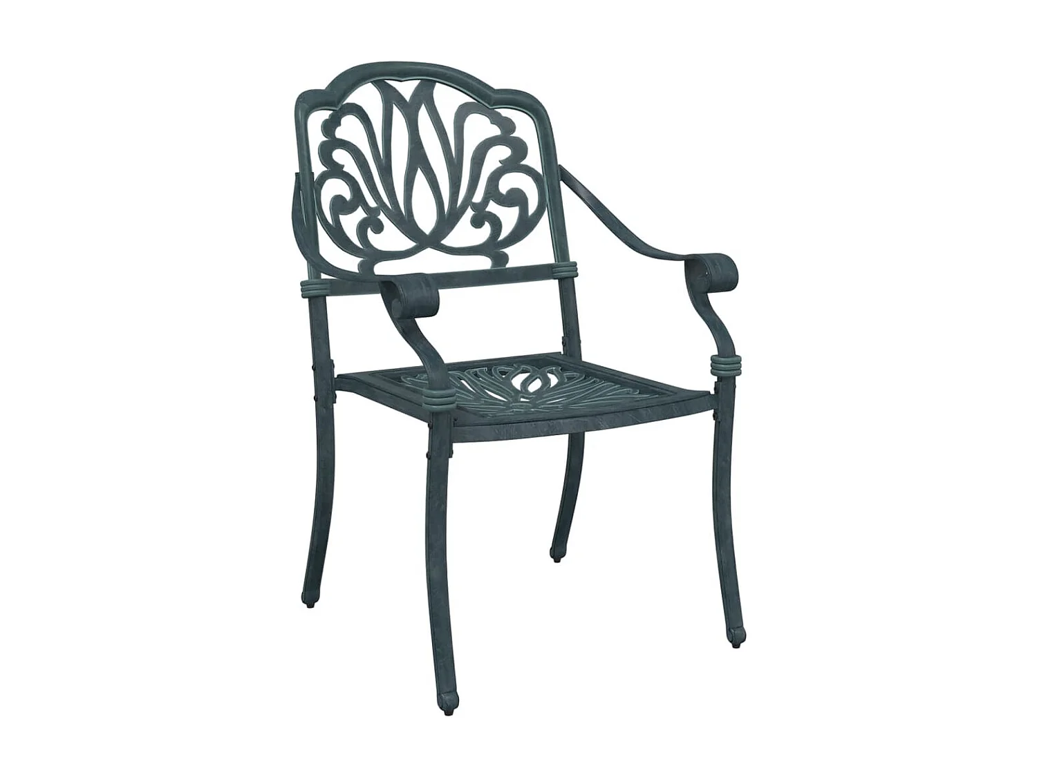 Lot de 2 Chaises de jardin vert aluminium coulé FR71707