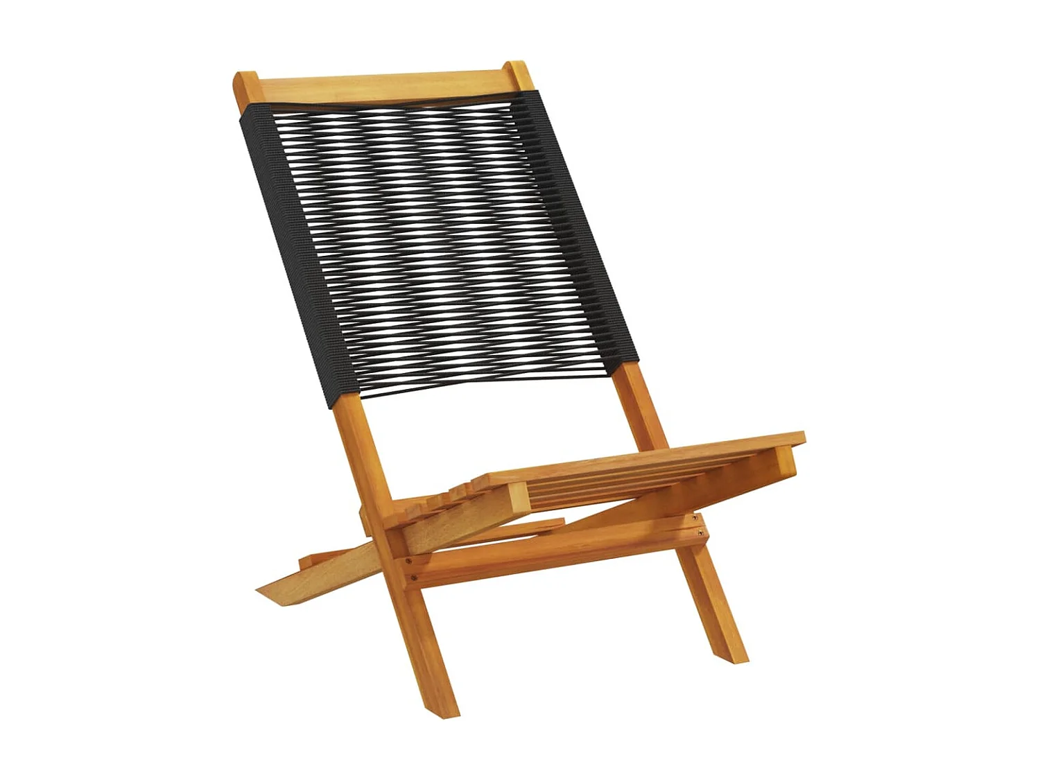 Lot de 2 Chaises de jardin noir bois d'acacia et polypropylène FR81148