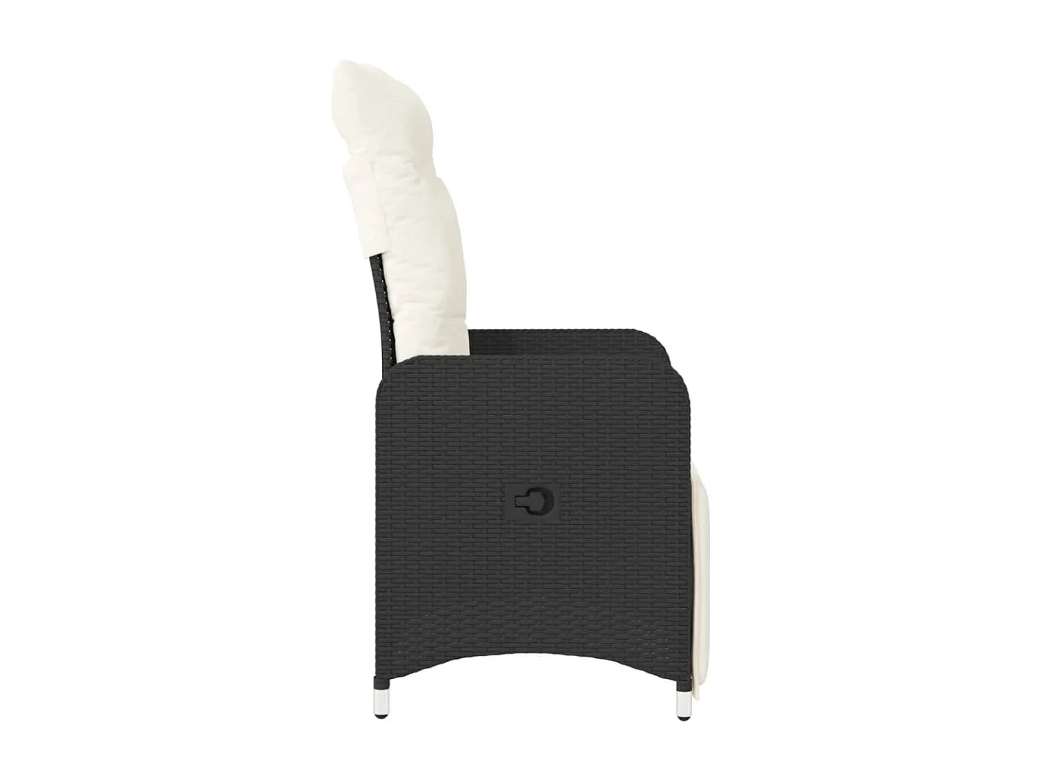 Tuinstoelen 2 st verstelbaar met kussens poly rattan zwart BE919715